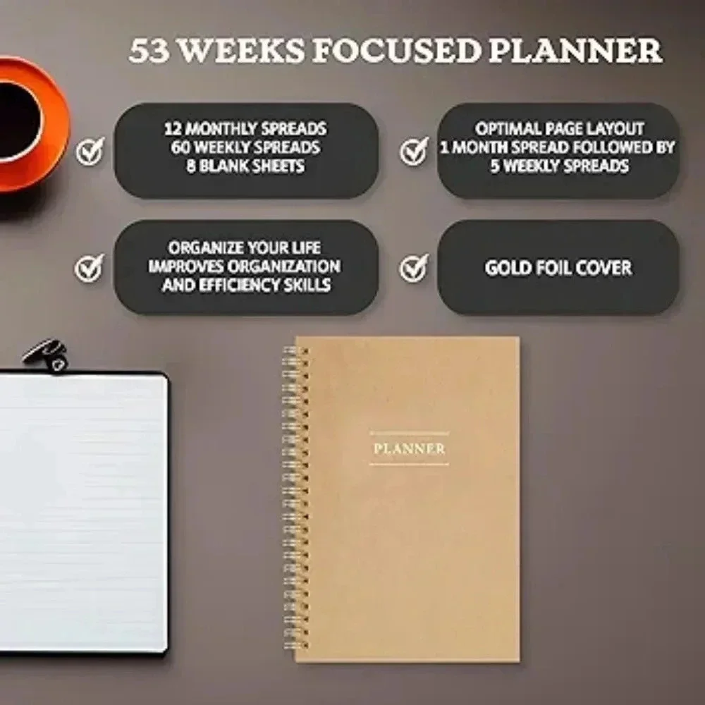 Daily, Weekly, Monthly, Annual Planner – Elegant Planner with The Word ''Planner